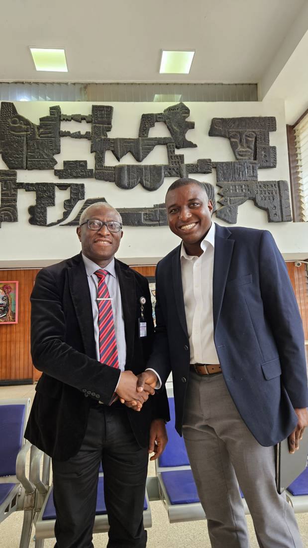 OAU Vice-Chancellor Professor Adebayo Bamire with AMIR Fund founder Ridwan Sorunke