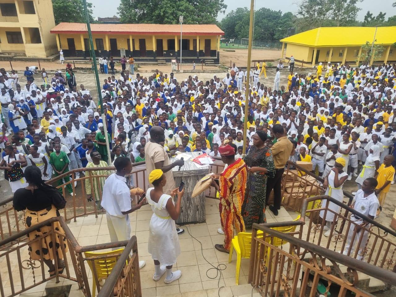 Students assembled for the Prize Giving Day